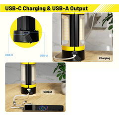 Multifunctional Folding Charging Camping Lantern With Bracket Flashlight