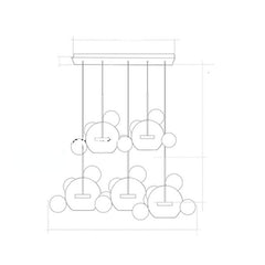 Soap Bubble Mickey Chandelier LED Living Room Bedroom Dining Room Glass