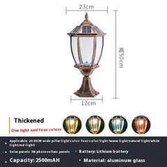 Solar Pillar Lamp Outdoor Courtyard