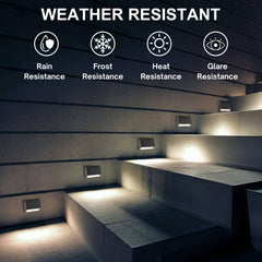 ZONK Outdoor Indoor LED Step Lights 110V -240V, Waterproof IP65 Stairway Lights, Non-dimmable 4000K Exterior Landscape Deck Patio Lights for House, retaining Wall Lights(1 Pack)