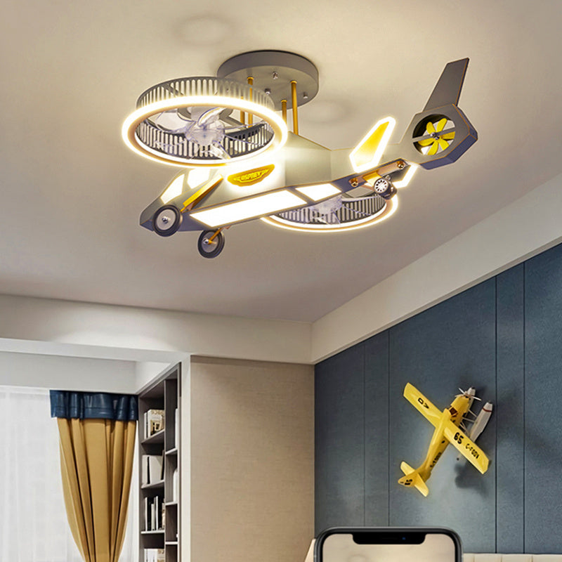 Childrens Aircraft Light Fan Lamp