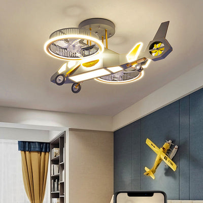 Childrens Aircraft Light Fan Lamp