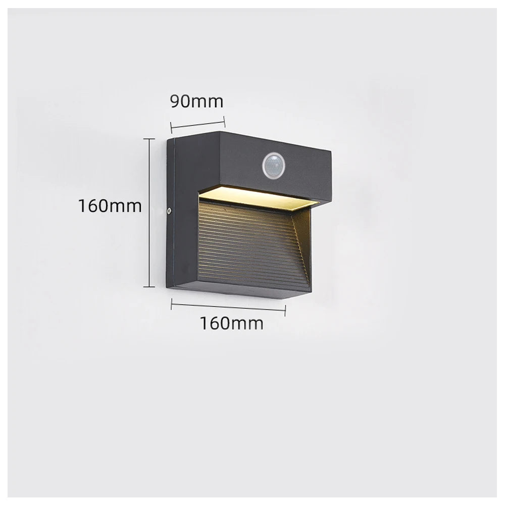 SANDIY Outdoor Wall Light Motion Sensor Sconce Lamp Waterproof Nightlight for Garden Stair Gate Porch Yard Lighting Wall Mounted