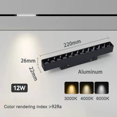 Modern Recessed Magnetic Track Lights LED Spotlight Fixtures Living Room Without Main Light Lighting Rail Magnet System