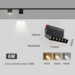 Modern Recessed Magnetic Track Lights LED Spotlight Fixtures Living Room Without Main Light Lighting Rail Magnet System