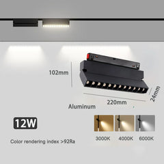 Modern Recessed Magnetic Track Lights LED Spotlight Fixtures Living Room Without Main Light Lighting Rail Magnet System