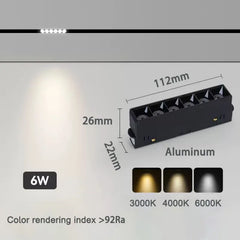 Modern Recessed Magnetic Track Lights LED Spotlight Fixtures Living Room Without Main Light Lighting Rail Magnet System