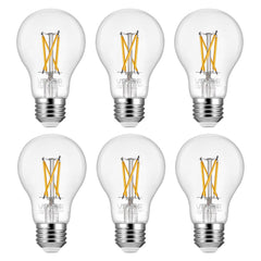 6 Pack Edison Bulbs LED A19 4.5W Dimmable 450 Lumens 2700K E26 Antique,Dimmable LED Bulbs