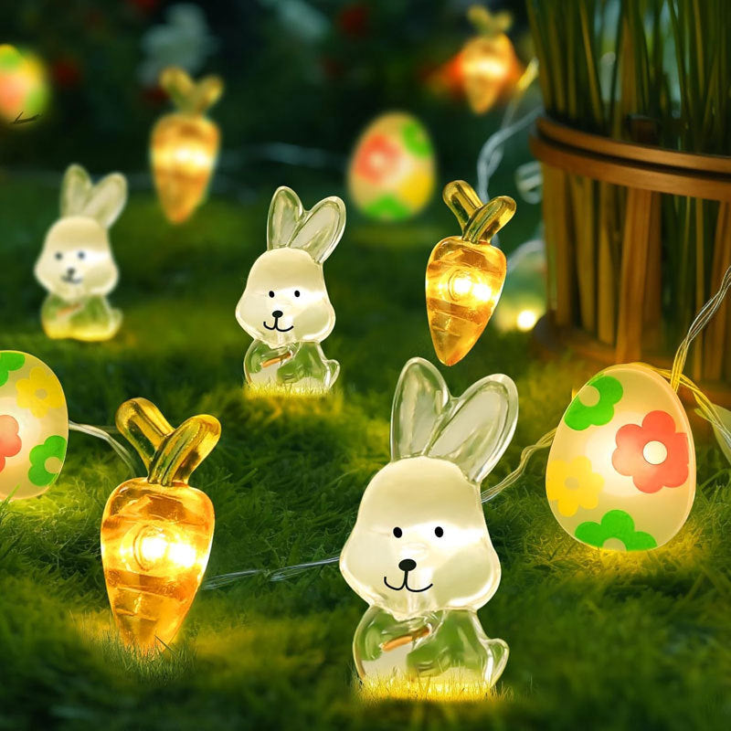 Carrot Rabbit Shape Easter Day Decorative String Lights