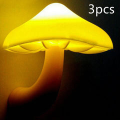 LED Night Light Mushroom Wall Socket Lamp